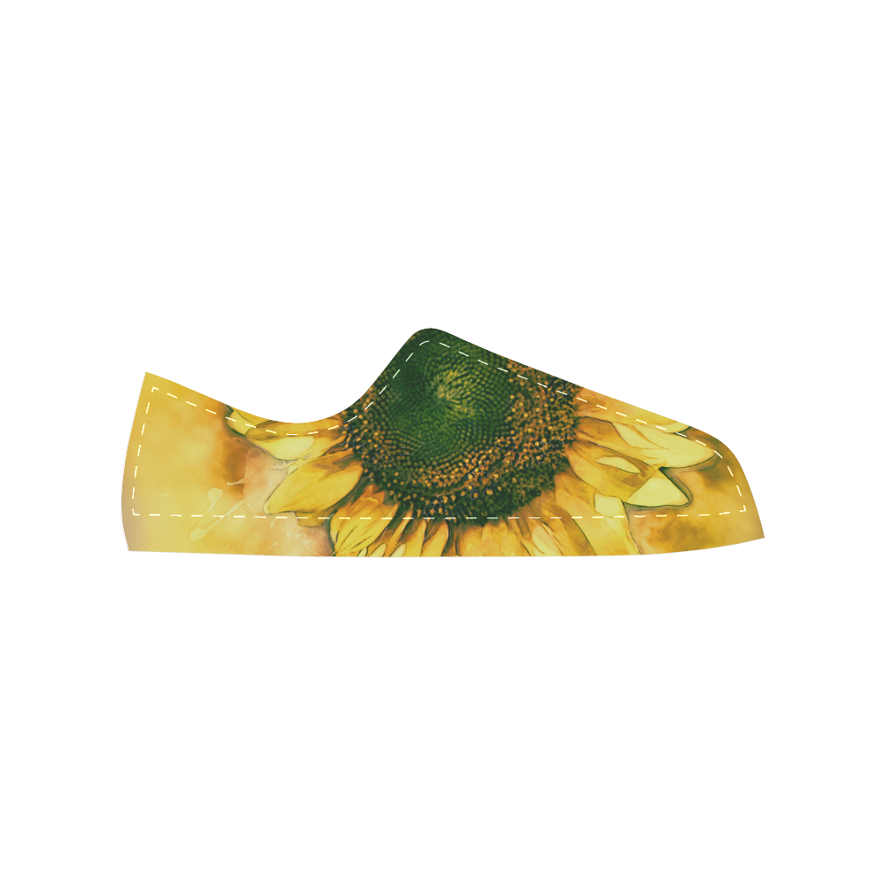 Painting Sunflower - Life is in full bloom Men's Classic Canvas Shoes (Model 018)