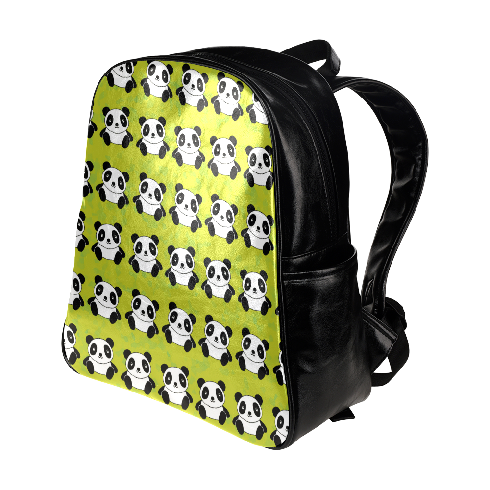 Panda Pattern Multi-Pockets Backpack (Model 1636)