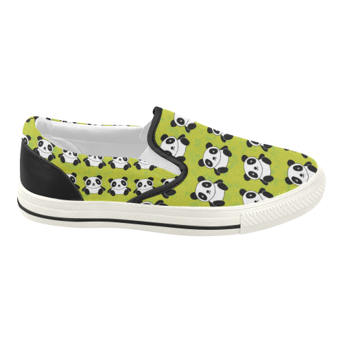 Panda Pattern Women's Slip-on Canvas Shoes (Model 019)
