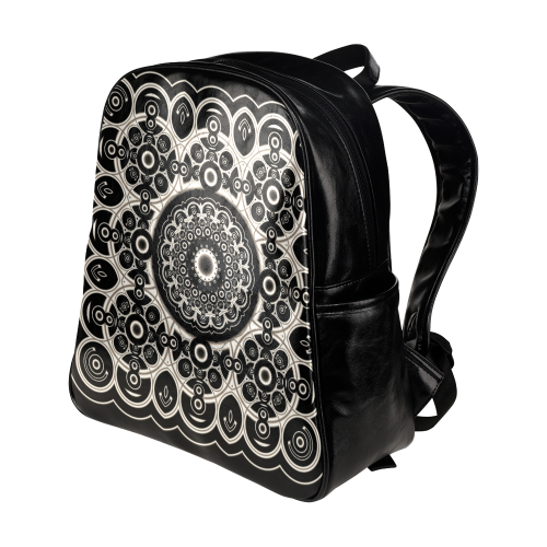 Black Lace Multi-Pockets Backpack (Model 1636)