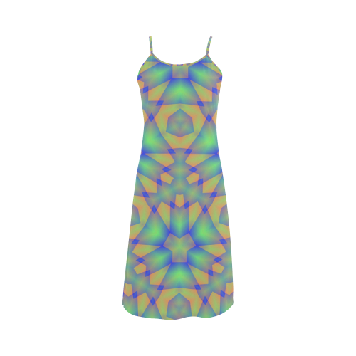 Tri-color Geometric Pattern Alcestis Slip Dress (Model D05)