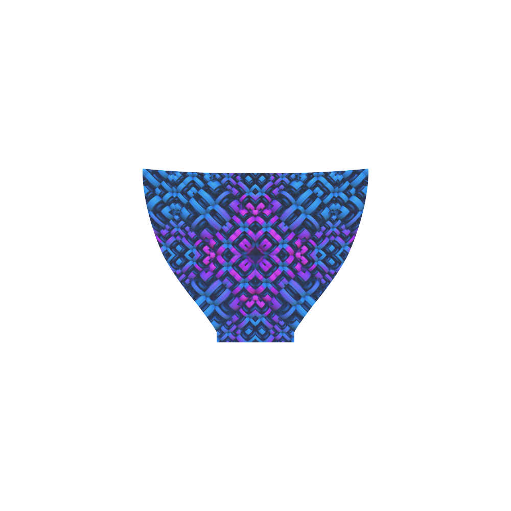 3-D Pattern in Neon Blue, Pink, and Black Custom Bikini Swimsuit