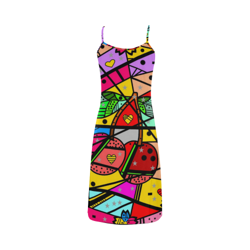 Cherry Popart by Nico Bielow Alcestis Slip Dress (Model D05)