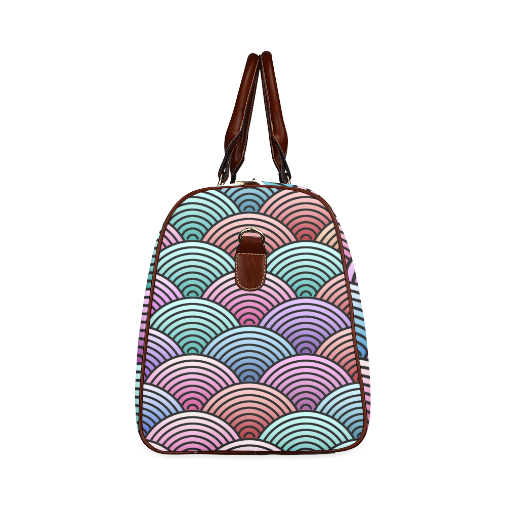Concentric Circle Pattern Waterproof Travel Bag/Small (Model 1639)