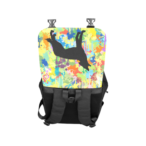 Black Wolf Colorful Splash Your Colorbackgr Casual Shoulders Backpack (Model 1623)