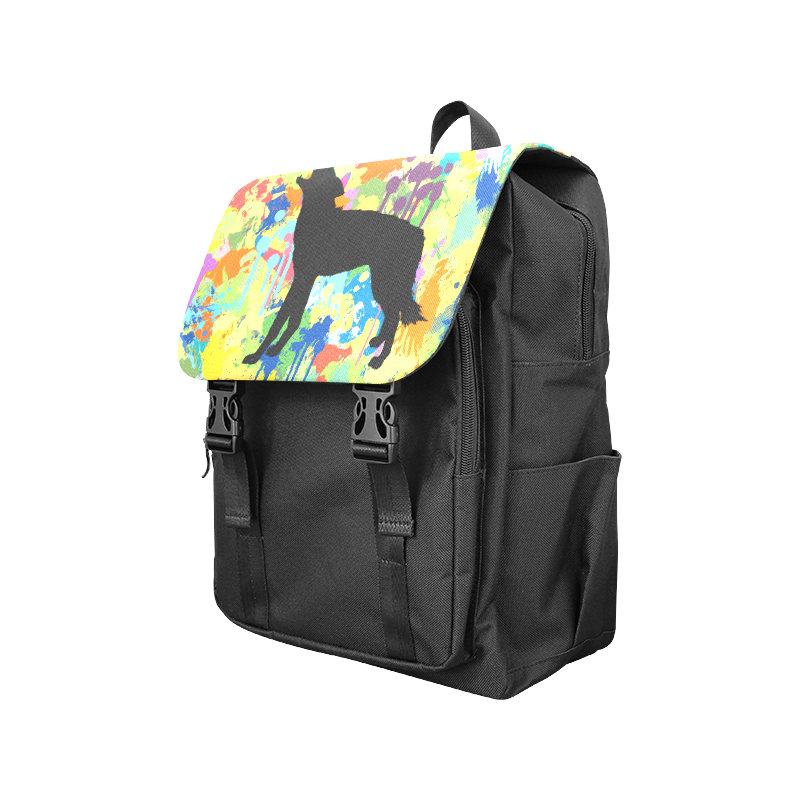 Black Wolf Colorful Splash Your Colorbackgr Casual Shoulders Backpack (Model 1623)