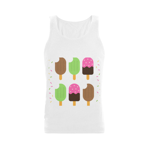 Summertime Treats Plussize Men's ShoulderFree Tank Top (Model T33