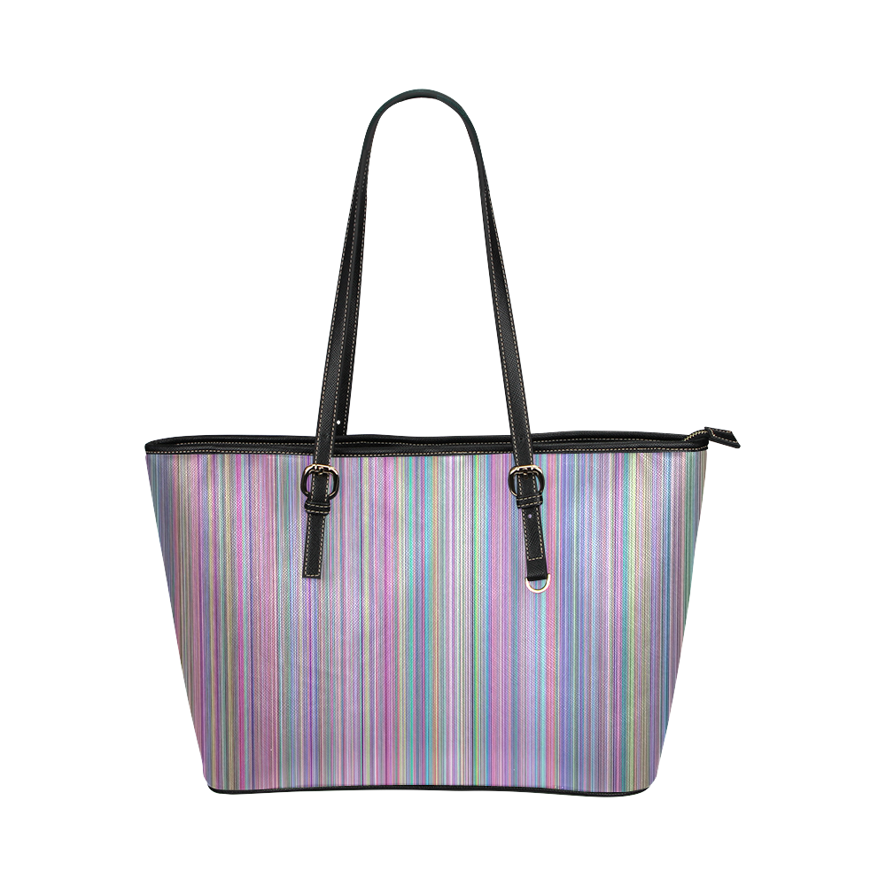 Broken TV Screen Test Pattern Leather Tote Bag/Large (Model 1651)