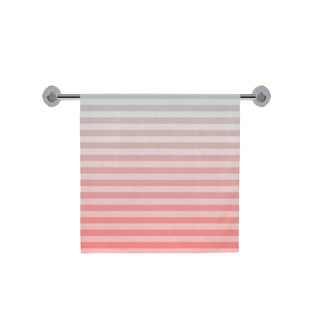 Aqua/Peach Ombre Stripe Bath Towel 30"x56"