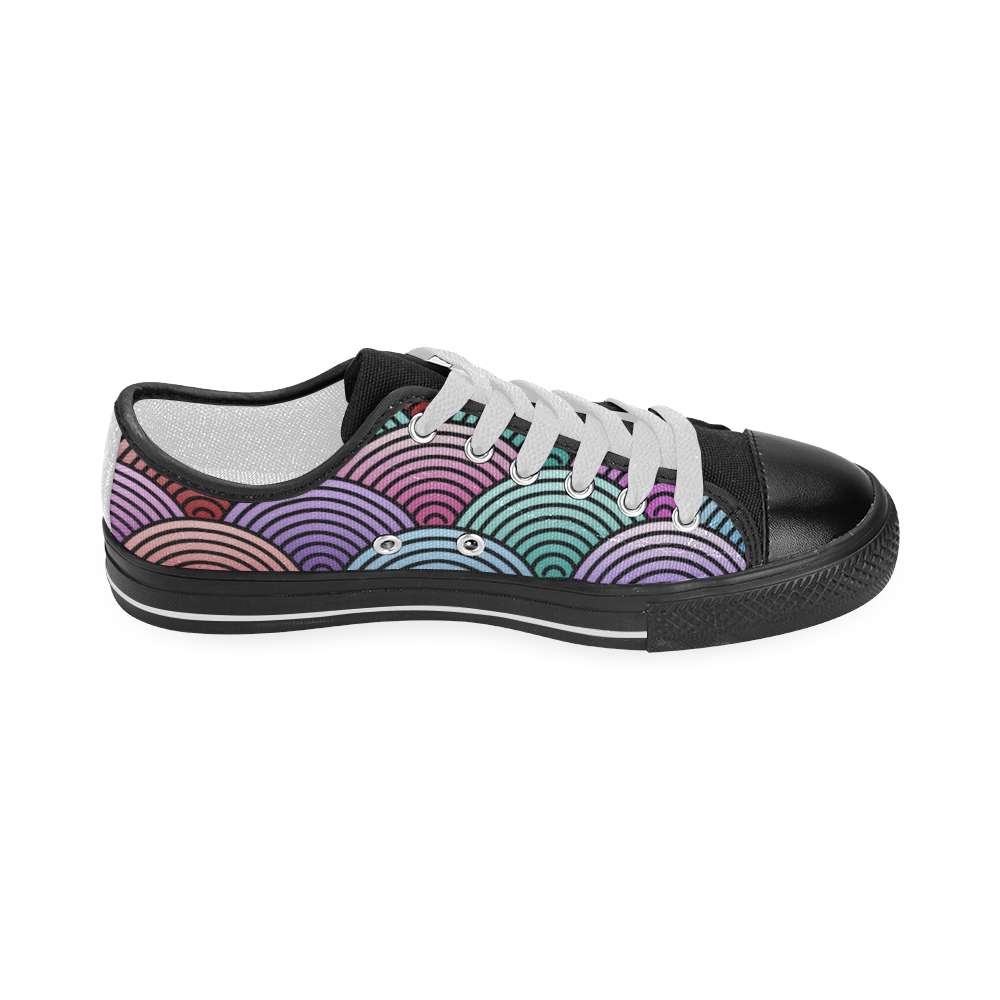 Concentric Circle Pattern Women's Classic Canvas Shoes (Model 018)