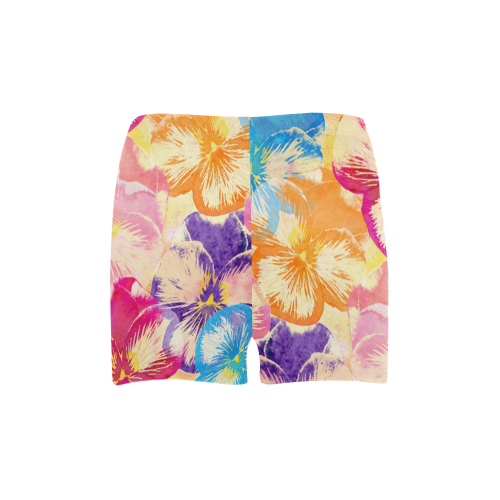 Pansy flowers Briseis Skinny Shorts (Model L04)