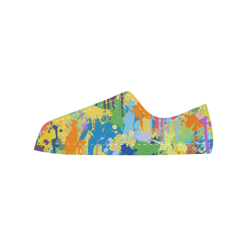 Colorful Splash Design Women's Classic Canvas Shoes (Model 018)