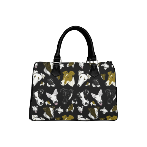Smooth fox Terrier black Boston Handbag (Model 1621)