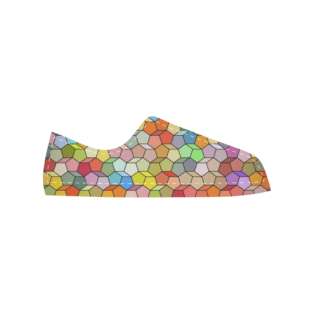 Colorful Polygon Pattern Men's Classic Canvas Shoes (Model 018)
