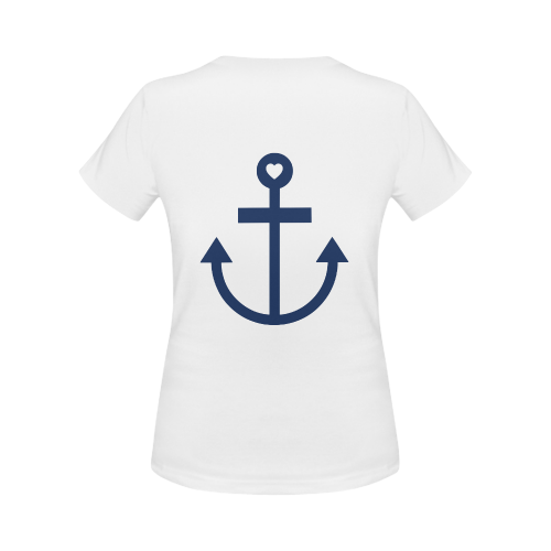 blue nautical anchor Women's Classic T-Shirt (Model T17）