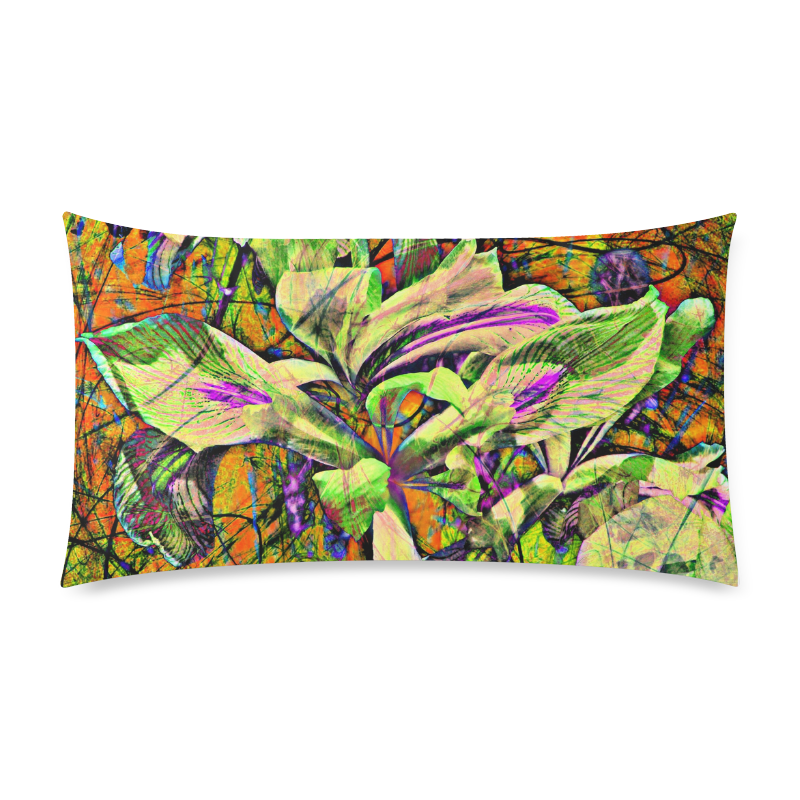 Abstract Iris Yellow Pillow cases Custom Rectangle Pillow Case 20"x36" (one side)