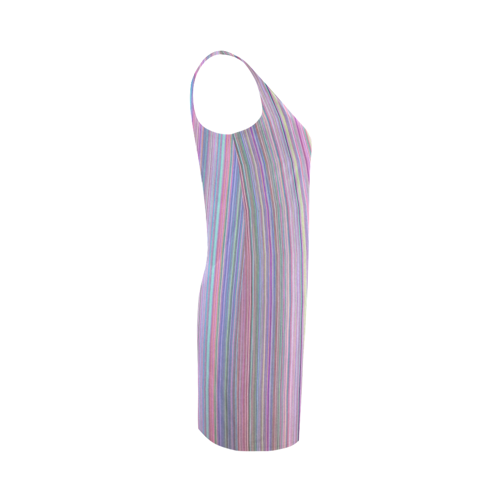 Broken TV Screen Test Pattern Medea Vest Dress (Model D06)