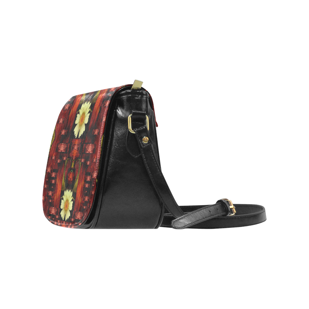 Love and flowers in the colors of love popart Classic Saddle Bag/Large (Model 1648)