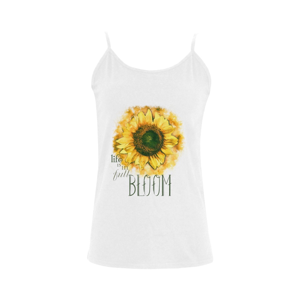 Painting Sunflower - Life is in full bloom Women's Spaghetti Top (USA Size) (Model T34)