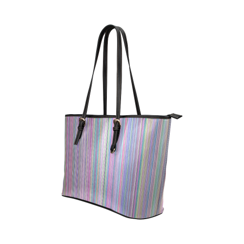 Broken TV Screen Test Pattern Leather Tote Bag/Large (Model 1651)