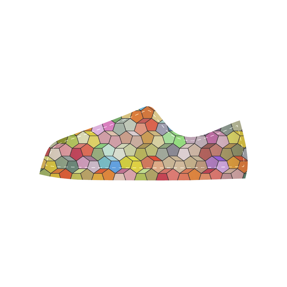 Colorful Polygon Pattern Men's Classic Canvas Shoes (Model 018)