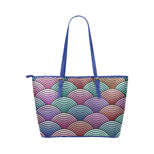 Concentric Circle Pattern Leather Tote Bag/Small (Model 1651)
