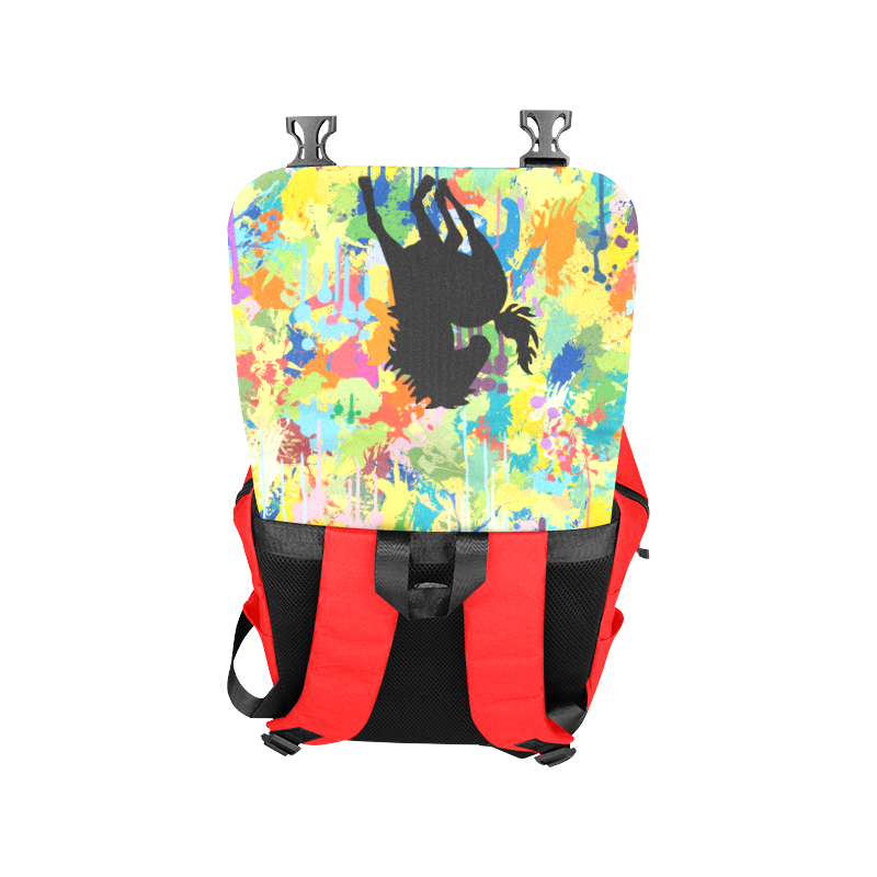 Black Horse Shape Colorful Splash Your Colorbackgr Casual Shoulders Backpack (Model 1623)