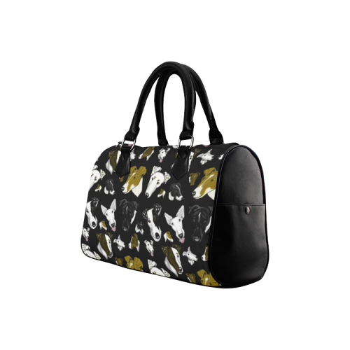 Smooth fox Terrier black Boston Handbag (Model 1621)