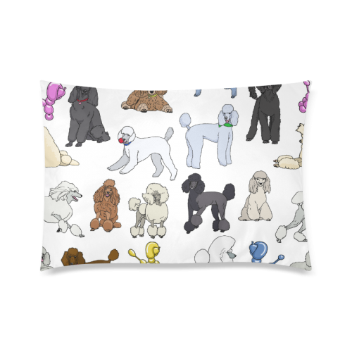 poodles white Custom Zippered Pillow Case 20"x30" (one side)