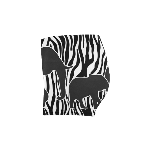 ELEPHANTS to ZEBRA stripes black & white Briseis Skinny Shorts (Model L04)