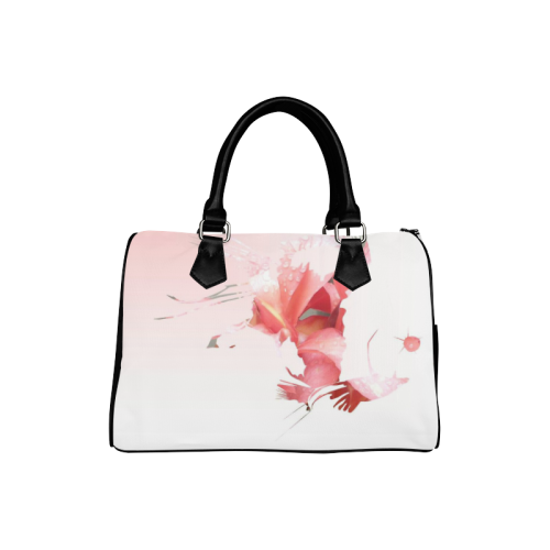 pink coral abstract Boston Handbag (Model 1621)