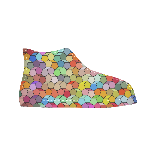 Colorful Polygon Pattern Women's Classic High Top Canvas Shoes (Model 017)