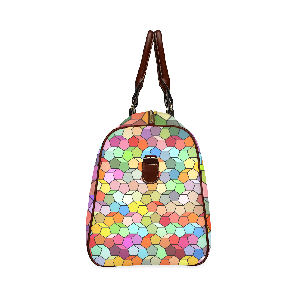 Colorful Polygon Pattern Waterproof Travel Bag/Small (Model 1639)