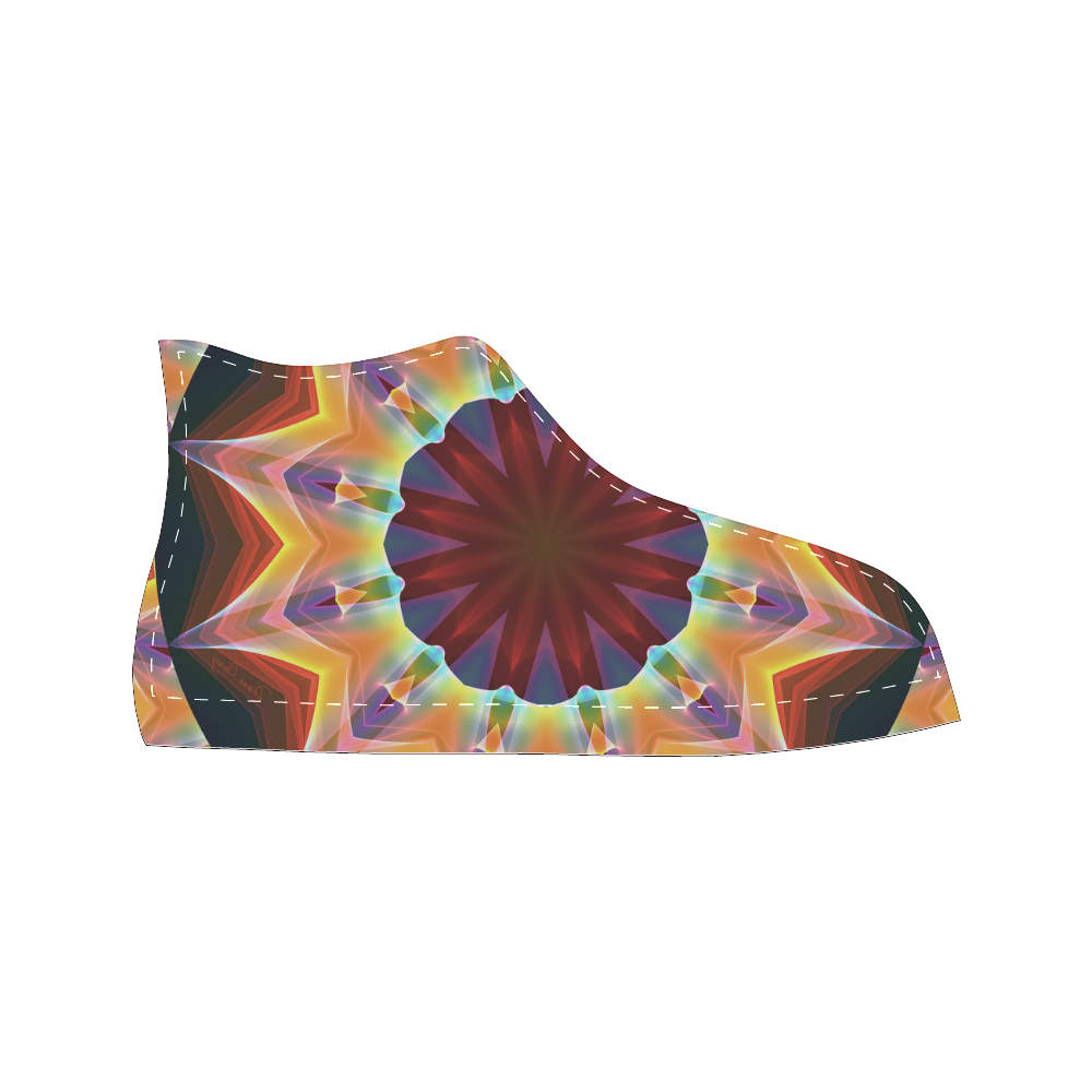 Santa Fe Summer Night, Abstract Warm Romance Women's Classic High Top Canvas Shoes (Model 017)