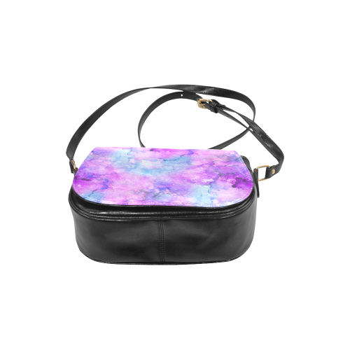 Pink Alcohol Ink Abstract Classic Saddle Bag/Small (Model 1648)