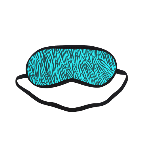 Turquoise Zebra Stripes Pattern Sleeping Mask