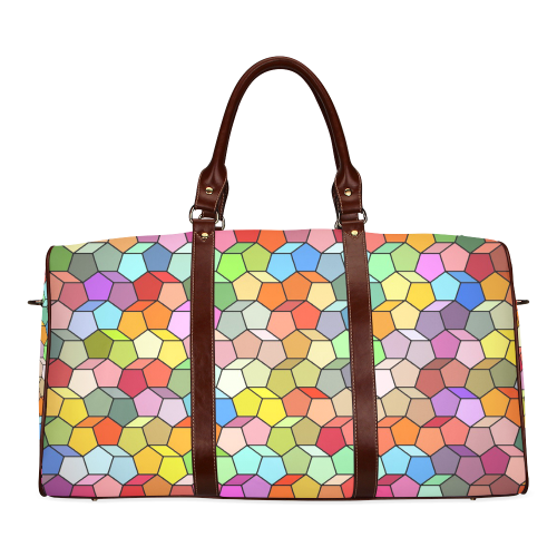 Colorful Polygon Pattern Waterproof Travel Bag/Large (Model 1639)