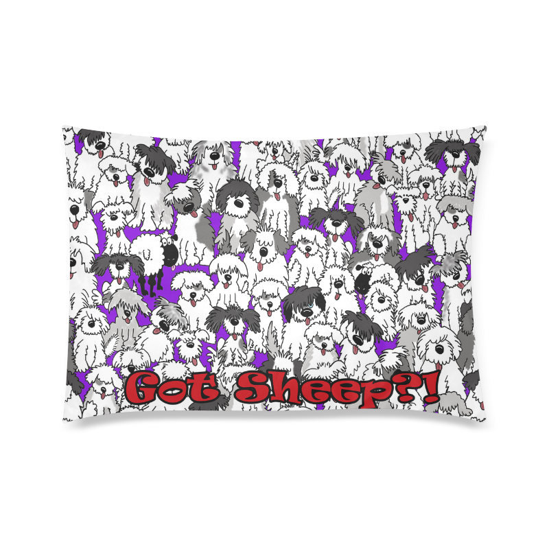Got sheep Blanket purple Custom Zippered Pillow Case 20"x30" (one side)