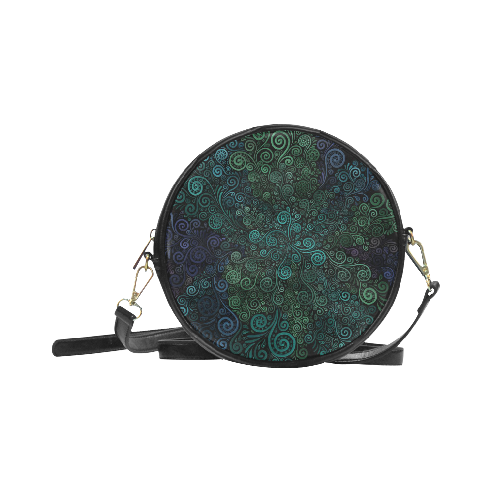 Turquoise 3D Rose Round Sling Bag (Model 1647)