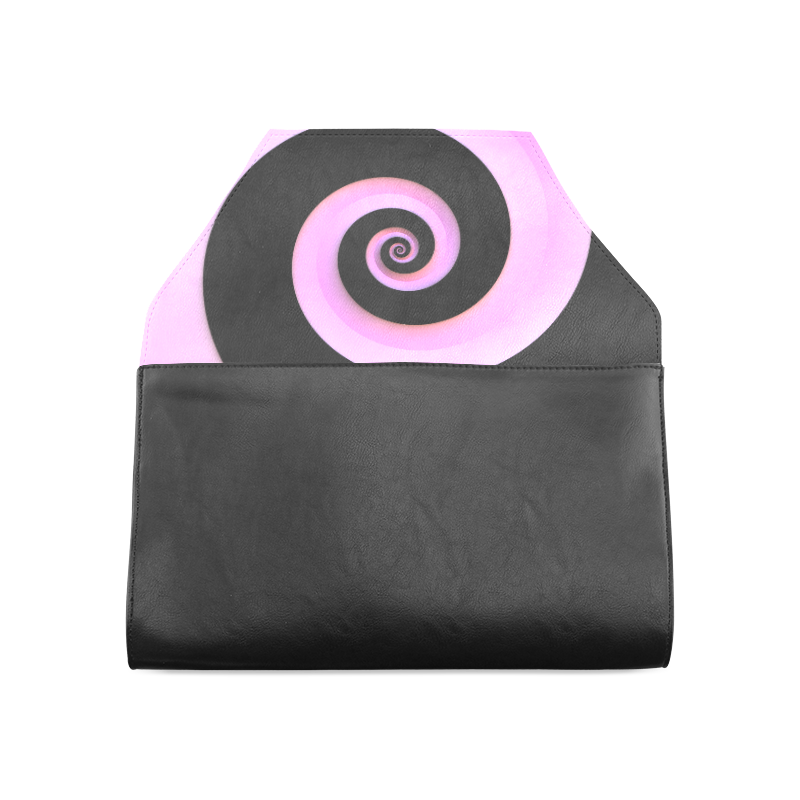 Pink/Black Spiral Clutch Bag (Model 1630)