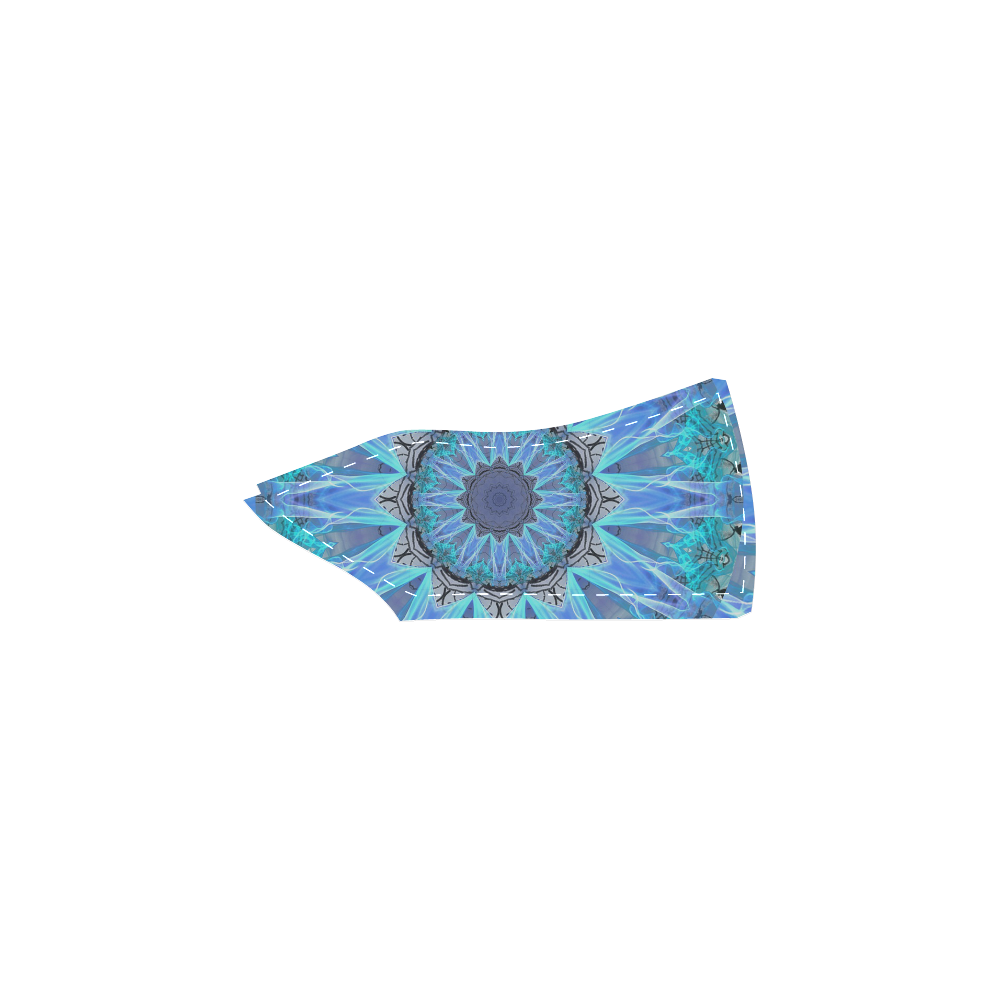 Sapphire Ice Flame, Cyan Blue Crystal Wheel Men's Unusual Slip-on Canvas Shoes (Model 019)