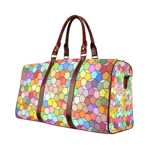 Colorful Polygon Pattern Waterproof Travel Bag/Large (Model 1639)