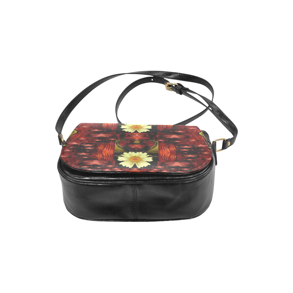 Love and flowers in the colors of love popart Classic Saddle Bag/Large (Model 1648)