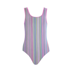 Broken TV Screen Test Pattern Vest One Piece Swimsuit (Model S04)