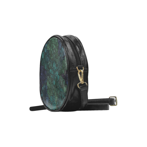 Turquoise 3D Rose Round Sling Bag (Model 1647)