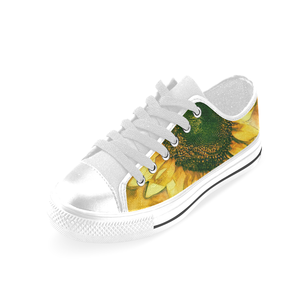 Painting Sunflower - Life is in full bloom Men's Classic Canvas Shoes (Model 018)