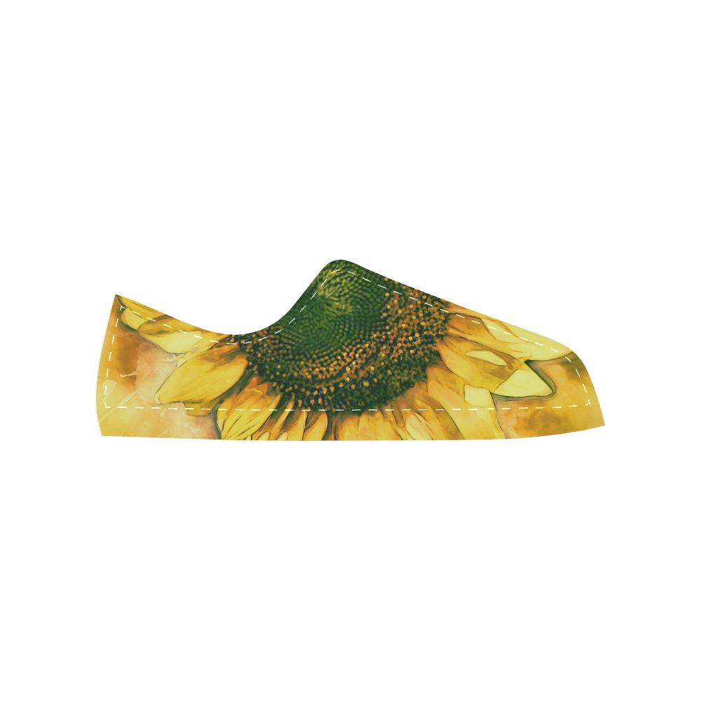 Painting Sunflower - Life is in full bloom Women's Classic Canvas Shoes (Model 018)