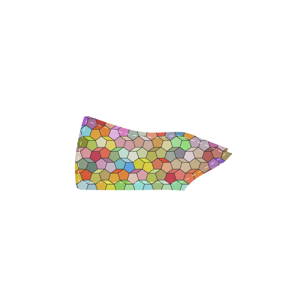 Colorful Polygon Pattern Men's Slip-on Canvas Shoes (Model 019)