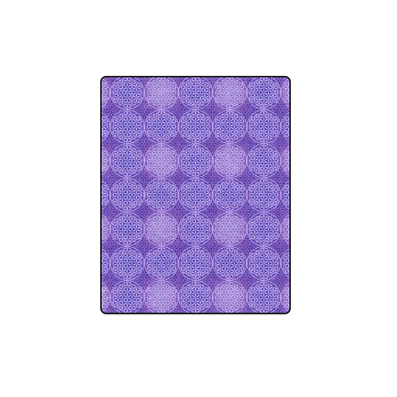 FLOWER OF LIFE stamp pattern purple violet Blanket 40"x50"