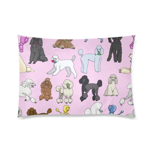 poodles pink Custom Zippered Pillow Case 20"x30" (one side)